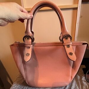 Authentic Salvatore Ferragamo Light Pink Saffiano Leather Tote – Good Condition